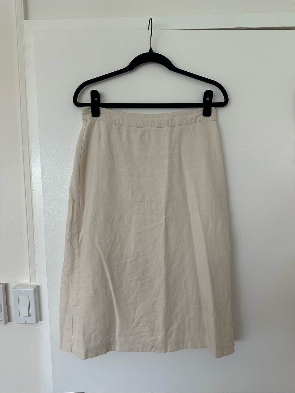 Madewell Cream Midi A-Line Skirt